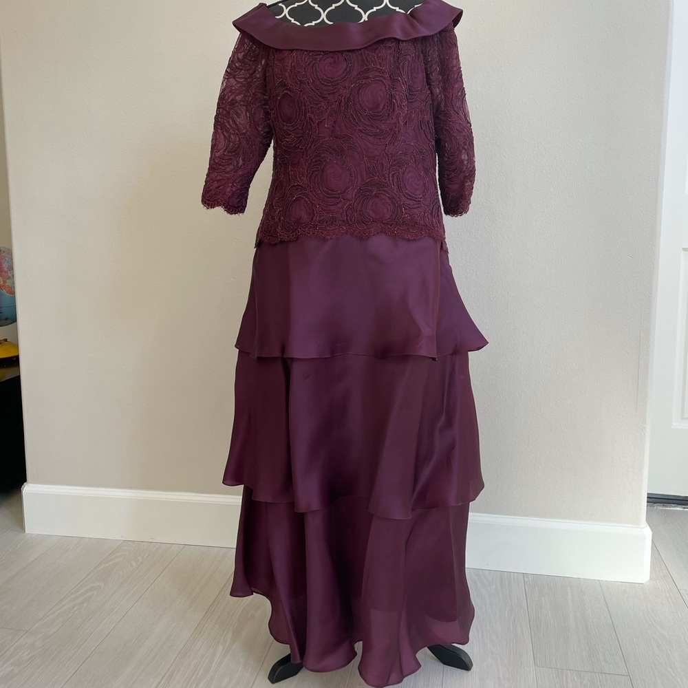 Custom Beaded Andrea’s Fashions Gown Burgundy - Only Worn Once